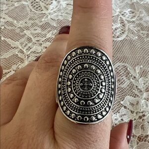 Elegant Silver-Tone Statement Ring